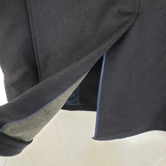 Nordstrom Mens Cashmere & Wool Navy Button Pockets Winter Coat Sz 48R. - Picture 11 of 13